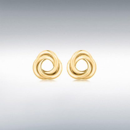 9ct Yellow Gold Open Knot Stud Earrings