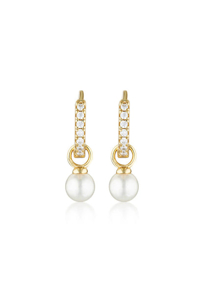 Georgini Red Carpet Baby Pearl Gold Hoops