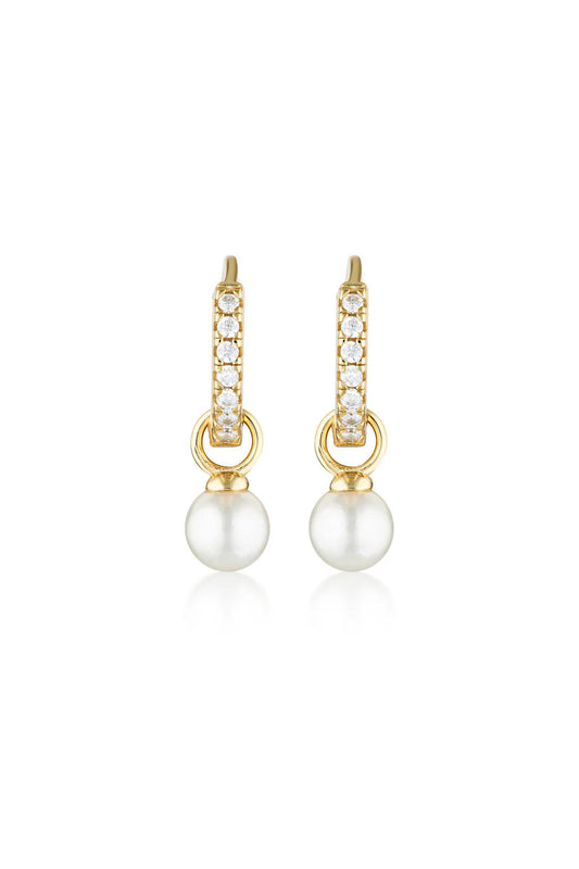 Georgini Red Carpet Baby Pearl Gold Hoops