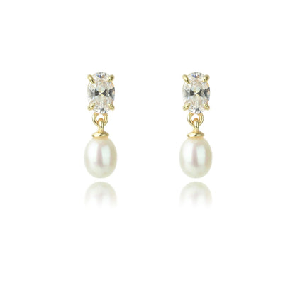 Georgini Oceans FW Pearl CZ Silver Drop Earrings