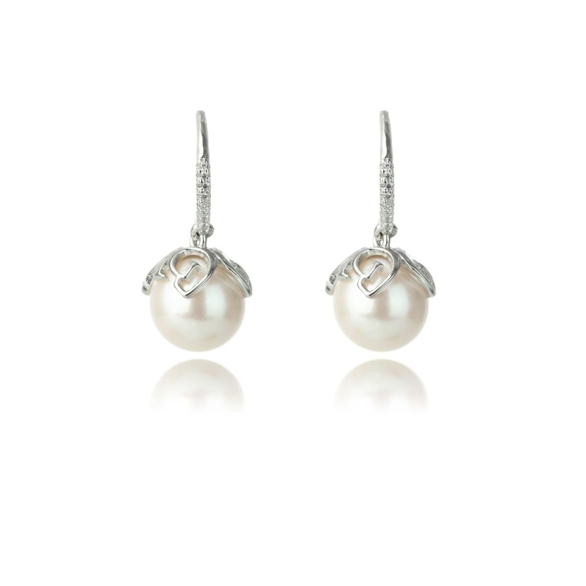 Georgini Oceans Palm Cove Fresh Water Pearl Silver Earrings