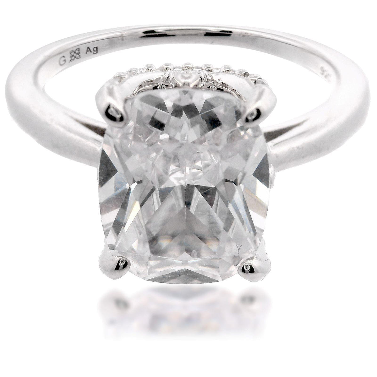 Georgini Sydney Soiree Elaine Cushion Cut Silver Ring Size N