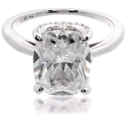 Georgini Sydney Soiree Elaine Cushion Cut Silver Ring Size N