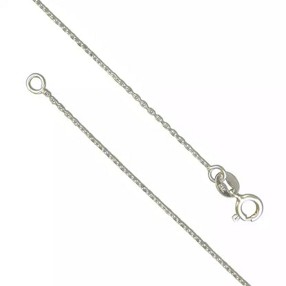 9ct White Gold Diamond Cut Cable Chain 46cm