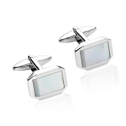 Unique Mother of Pearl S/Steel Cufflinks