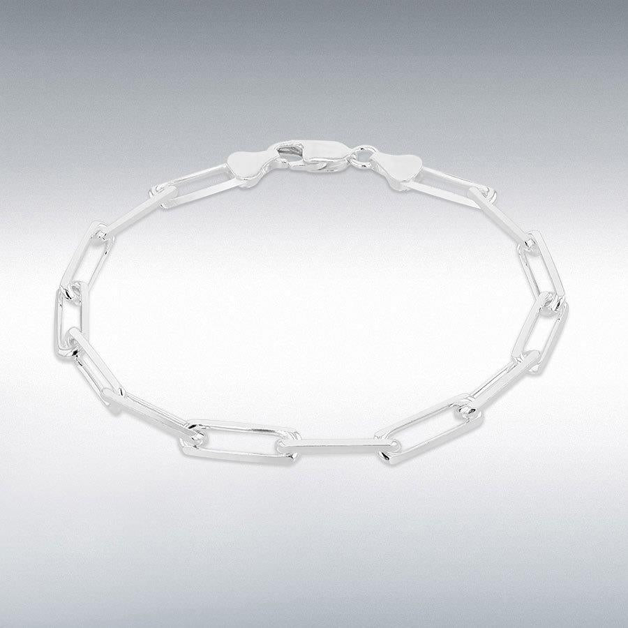 Sterling Silver Faceted 5mm Paper Bracelet 20cm/8"