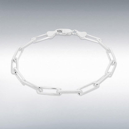 Sterling Silver Faceted 5mm Paper Bracelet 20cm/8"