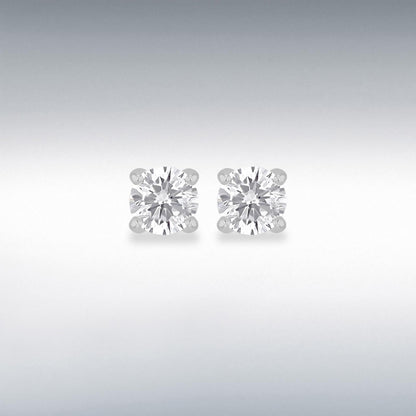 Sterling Silver 3mm Round CZ Earrings