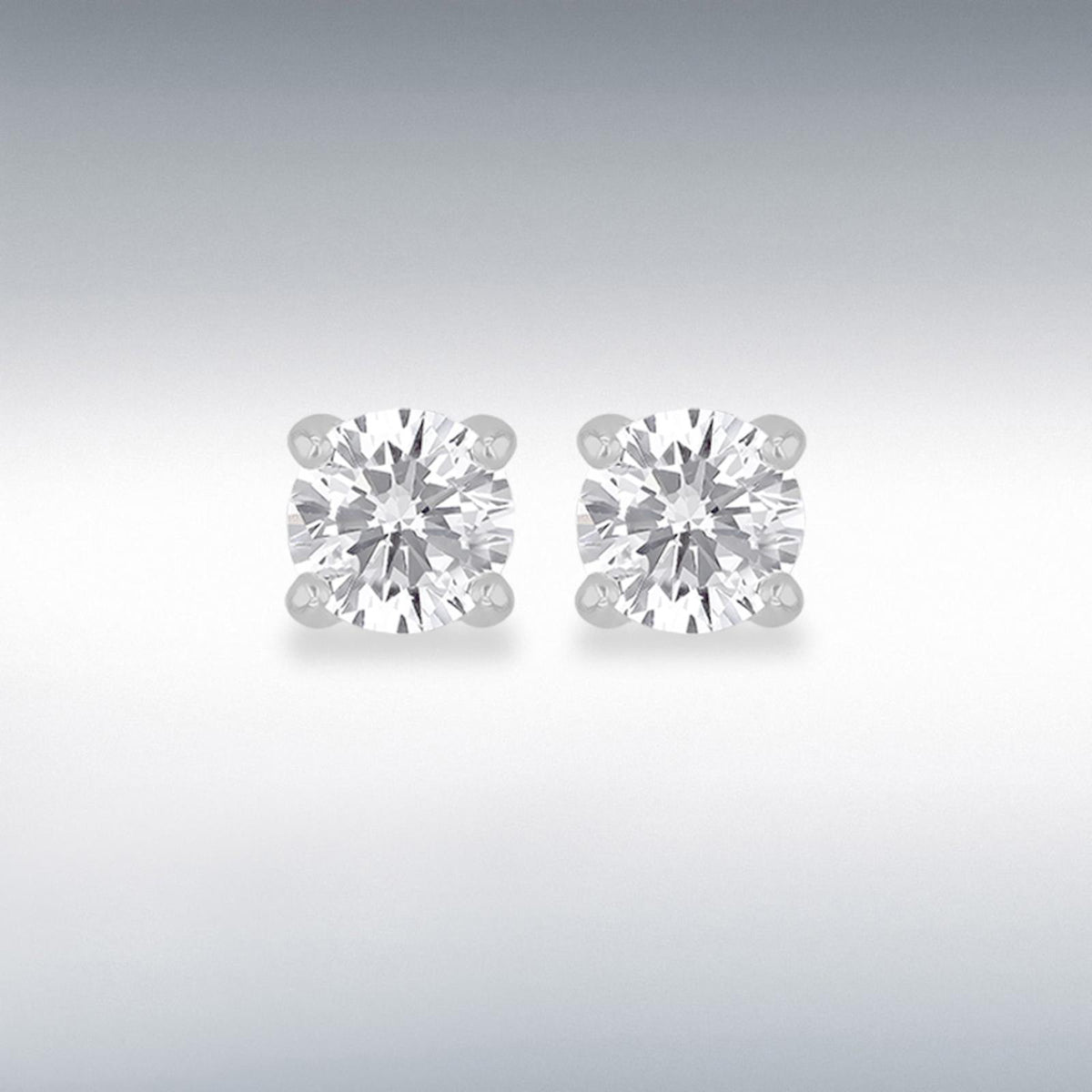 Sterling Silver 7mm Round CZ Earrings