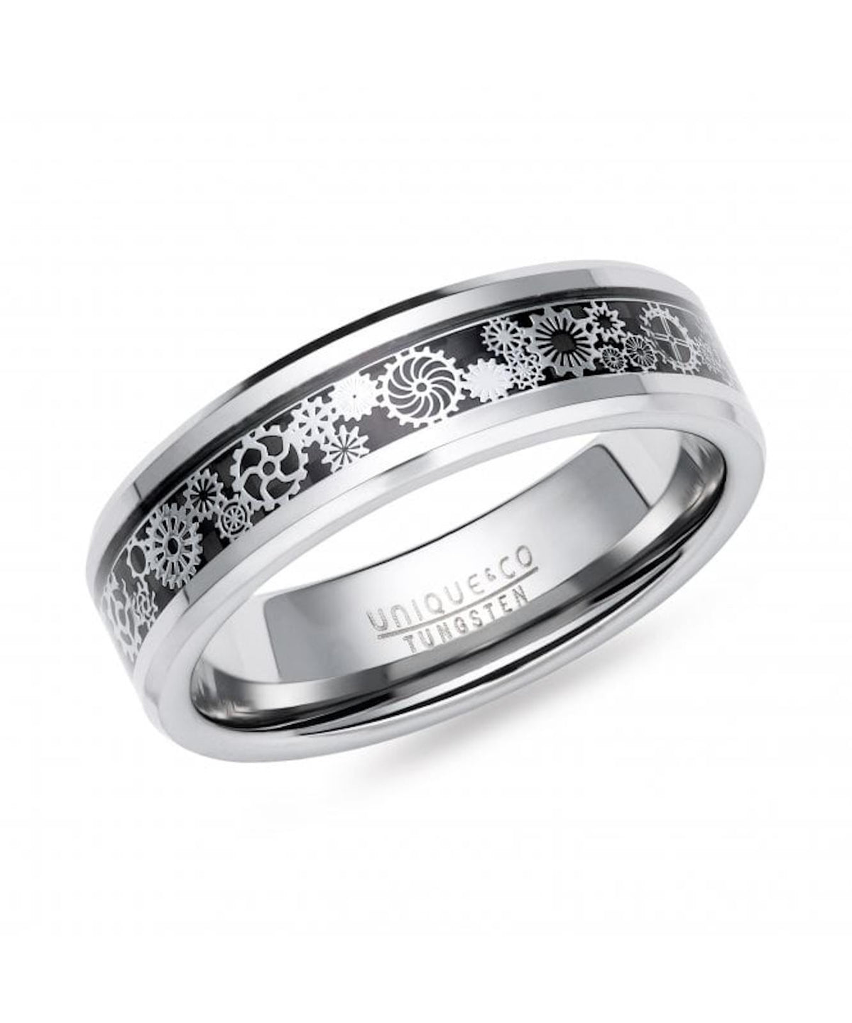 Unique Tungsten Black Carbon Fibre 7mm Ring