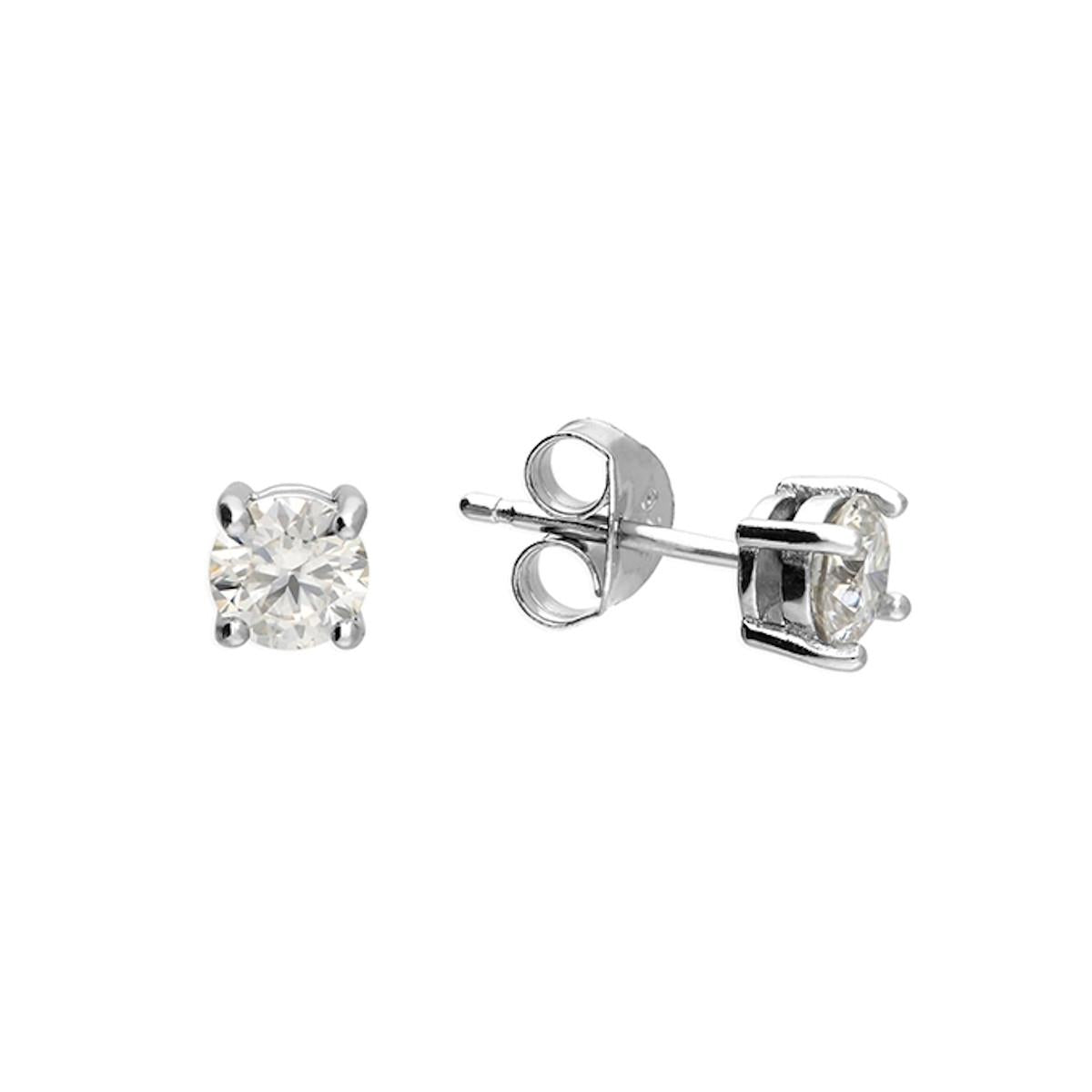 Silver 925 Classic 0.25ct Moissanite Stud Earrings