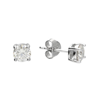 Silver 925 Classic 1.00ct Moissanite Stud Earrings