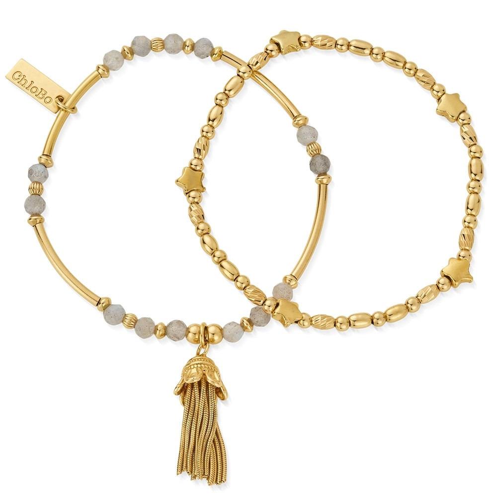 ChloBo Gold Wisdom & Guidance Set of 2 Bracelets