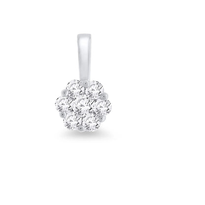 9ct WG Cluster Diamond 0.25ct Pendant