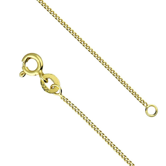 Gold Plated Chain 46cm/18" Diamond Cut Fine Curb