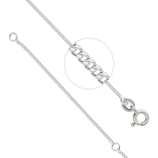 Silver Chain 46-51cm/18-20" Diamond Cut Fine Curb