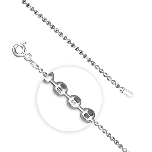 Silver Chain 56cm/22" Light Diamond Cut Beads