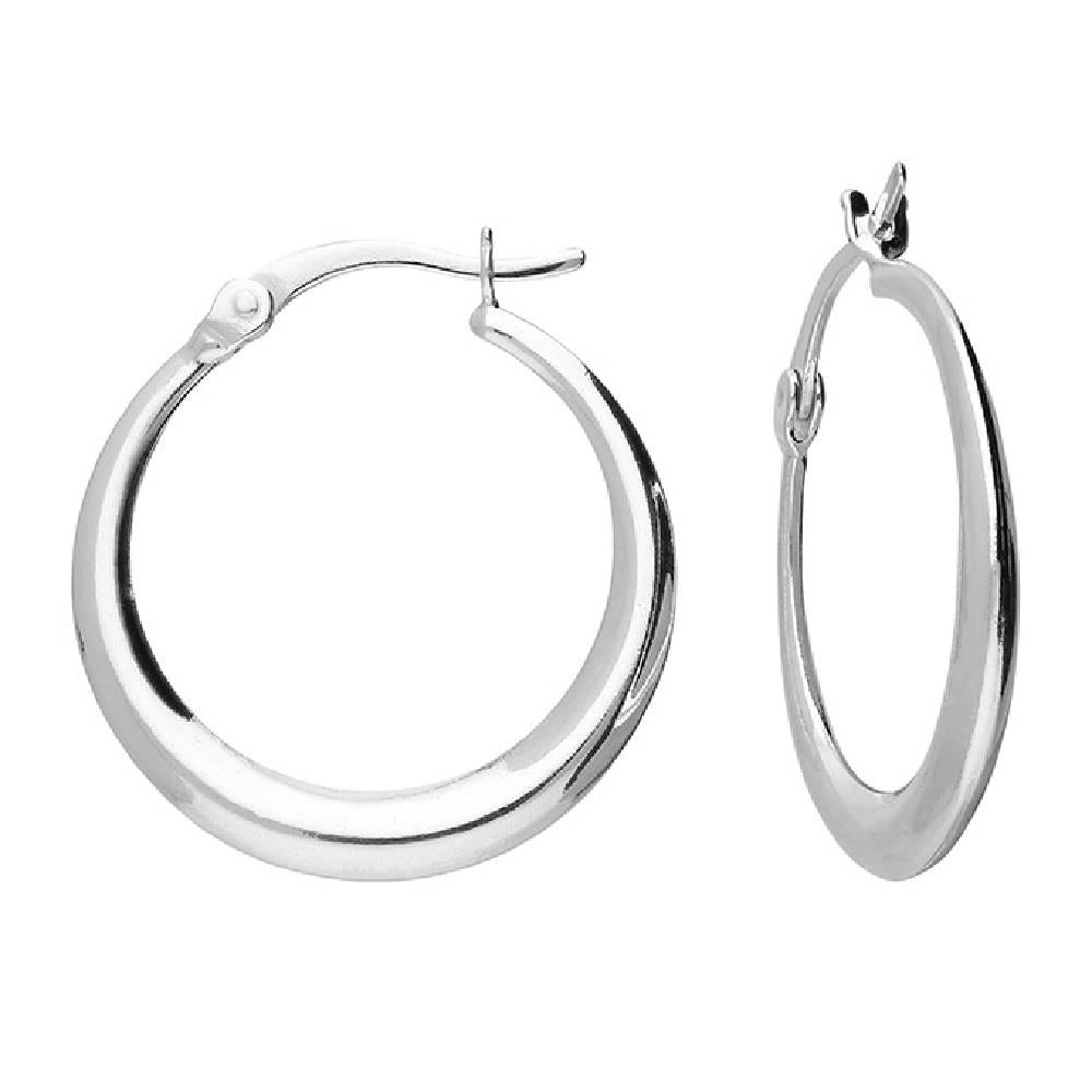 Sterling Silver Tapered Creole Hoops