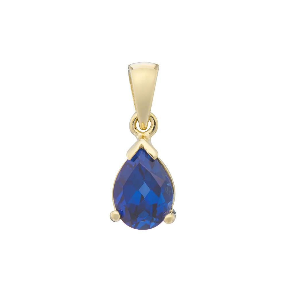 9ct Yellow Pear Shape Sapphire Pendant