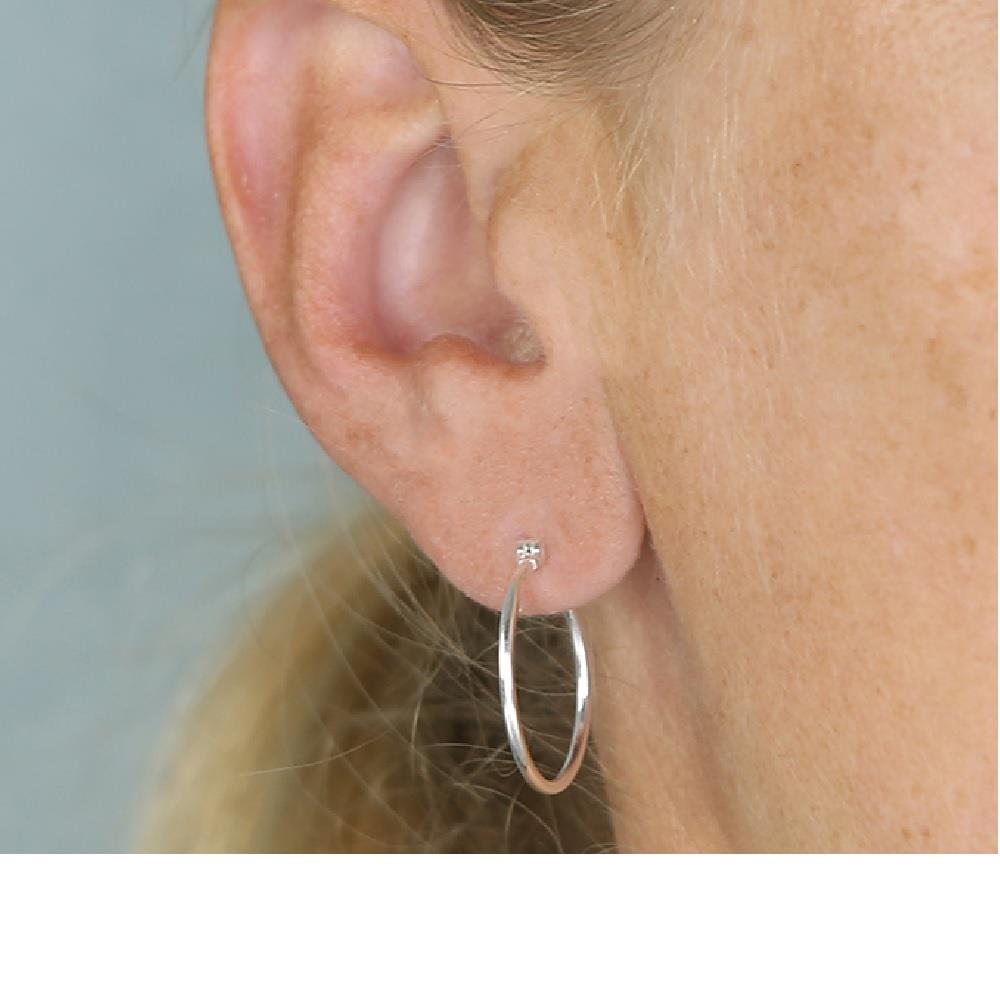 Sterling Silver 20mm Creole Hinged Hoops