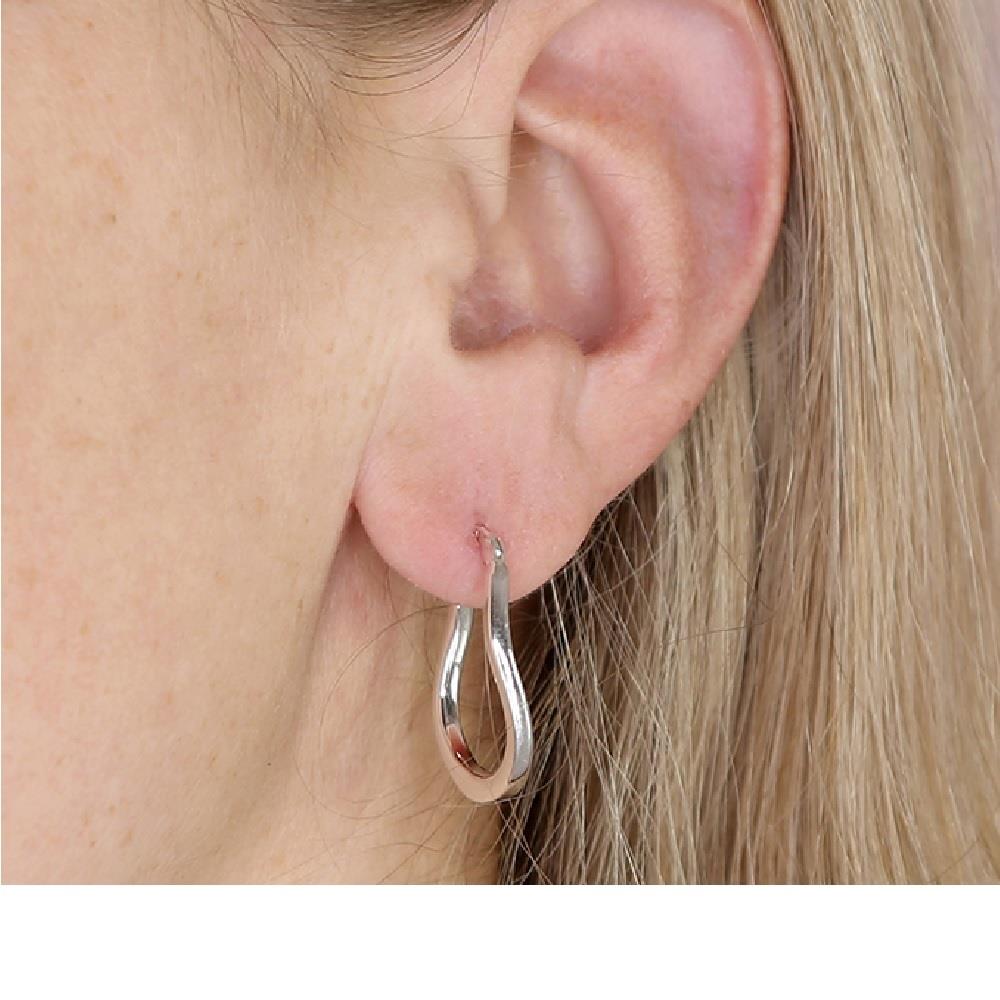 Sterling Silver Curved Hinged Hoops