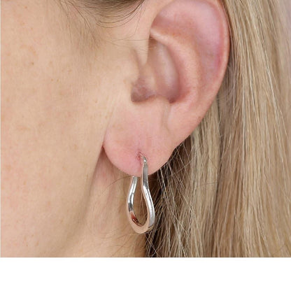 Sterling Silver Curved Hinged Hoops
