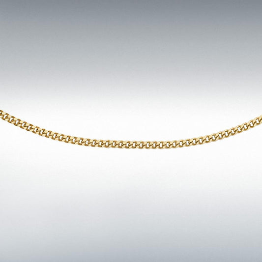 9ct Yellow Gold Diamond Cut Curb Chain 16”