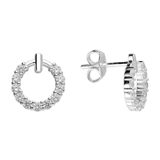 Sterling Silver Open Circle Stud Earrings