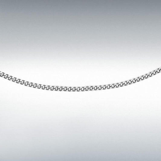 9ct White Gold Diamond Cut Adjustable Curb Chain