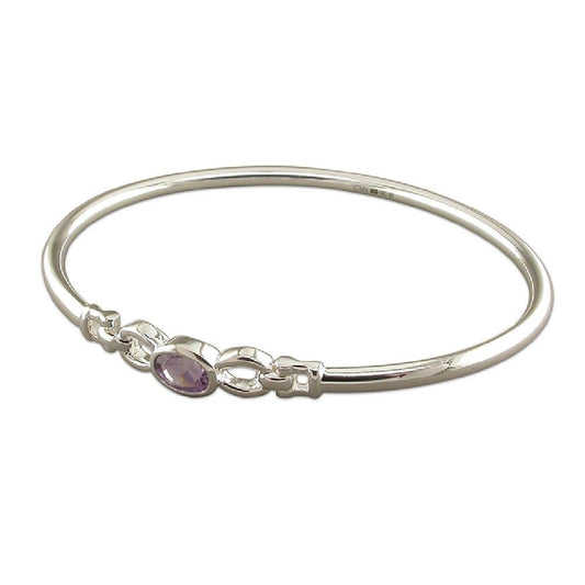 Sterling Silver Bangle Amethyst