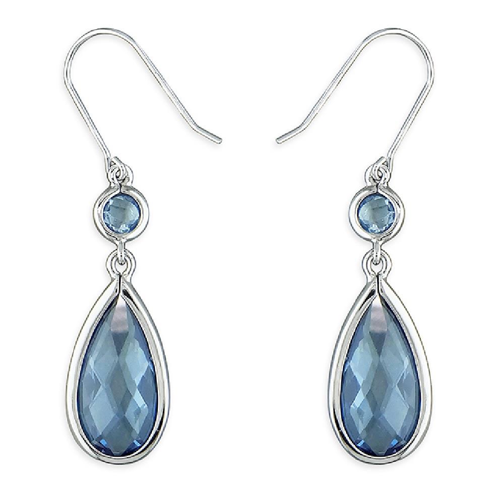 Sterling Silver Aquamarine Drop Earrings