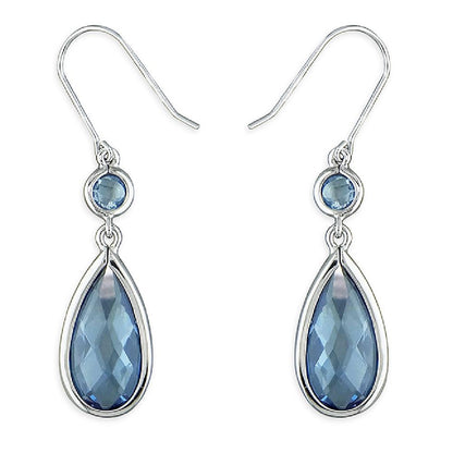 Sterling Silver Aquamarine Drop Earrings