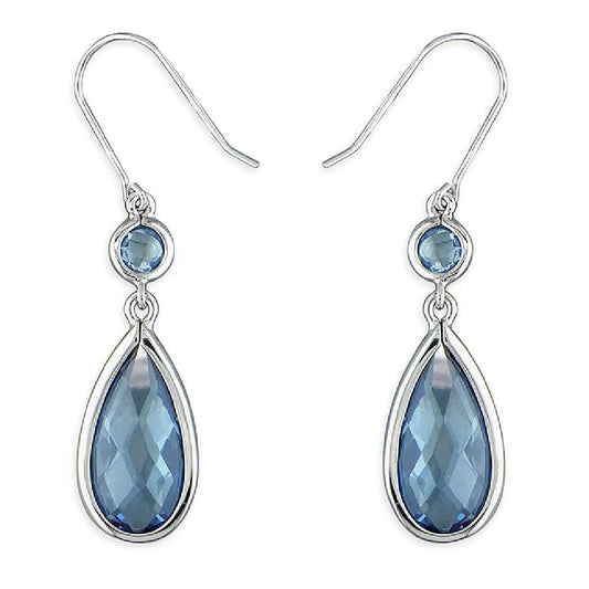 Sterling Silver Aquamarine Drop Earrings