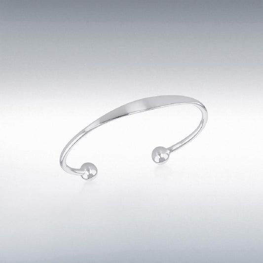 Sterling Silver 47x30.5mm Child's Torque ID Bangle
