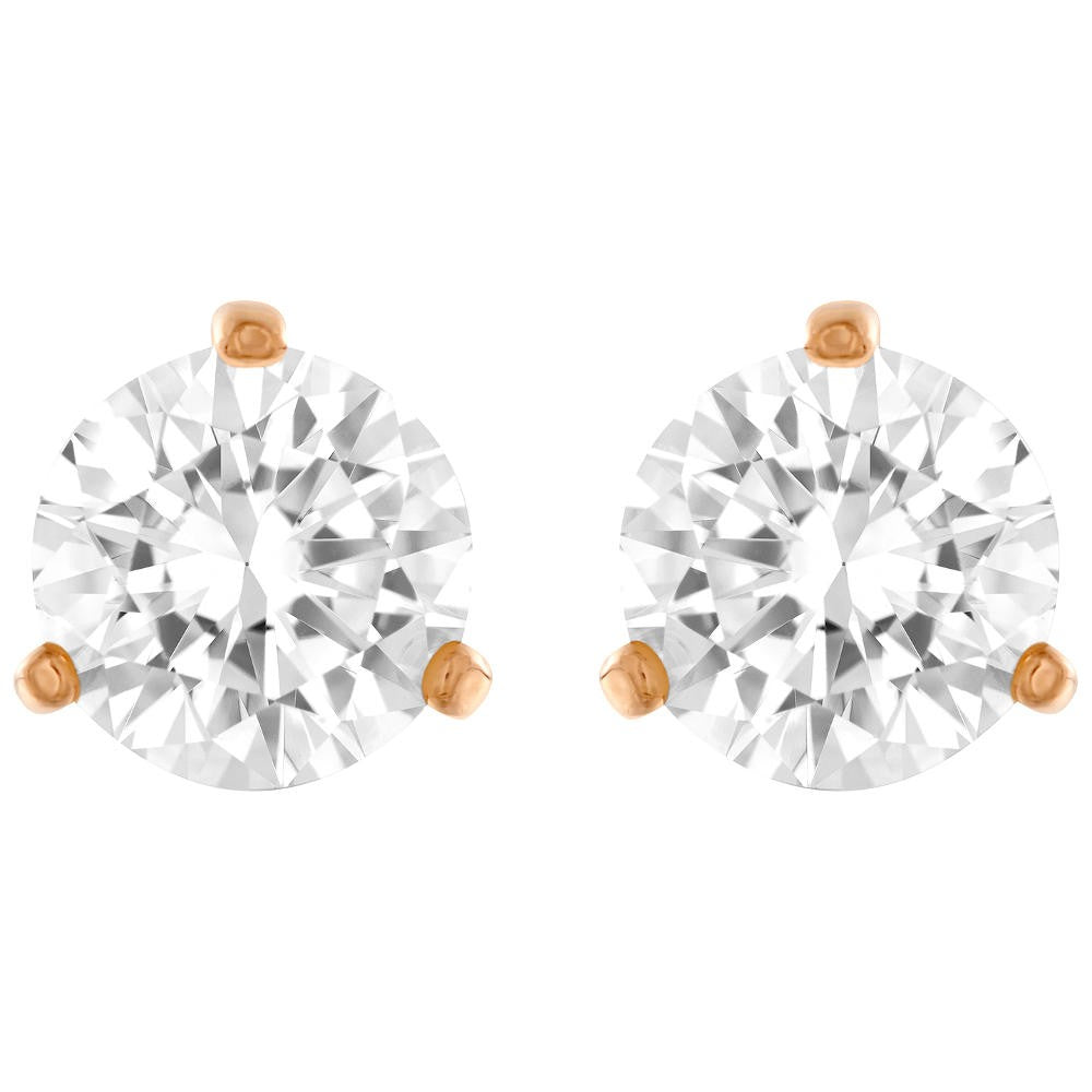 Swarovski Solitaire Rose Tone Earrings