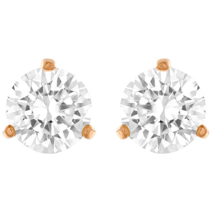 Swarovski Solitaire Rose Tone Earrings