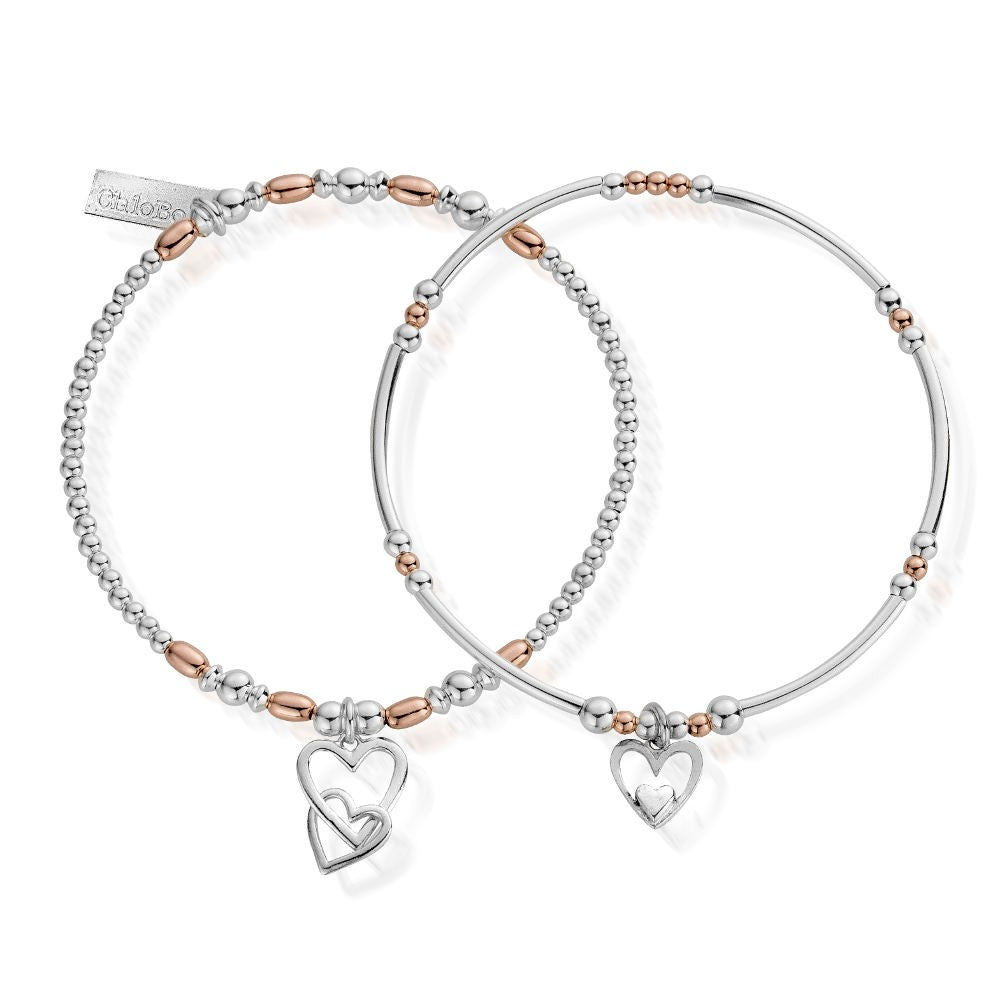 ChloBo Rose and Silver Devotion Set of Bracelets