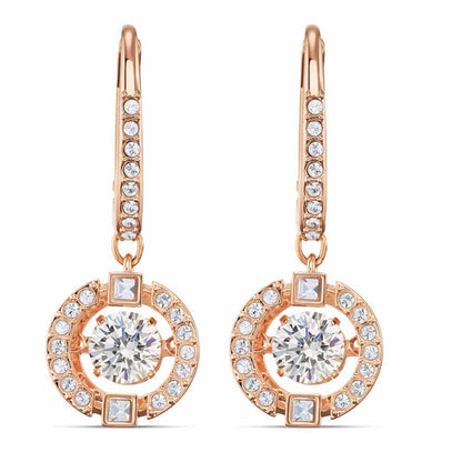 Swarovski Sparkling Rose Tone Drop Earrings