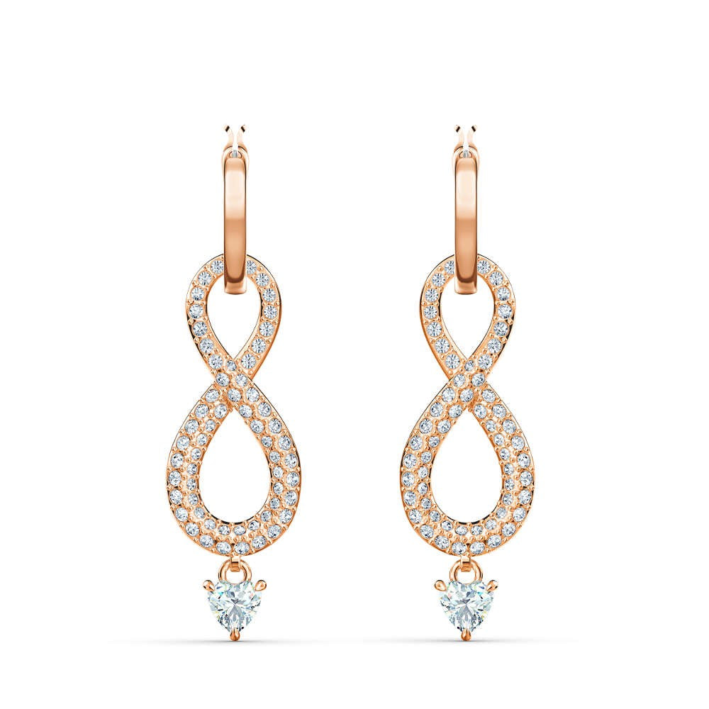 Swarovski Infinity Rose Tone Drop Earrings