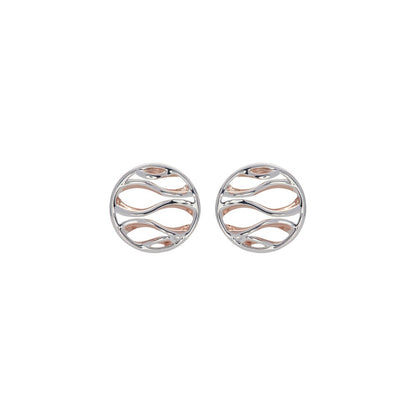 Unique Silver and Rose Gold Ear Studs