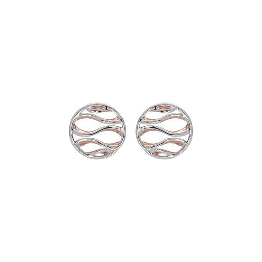 Unique Silver and Rose Gold Ear Studs