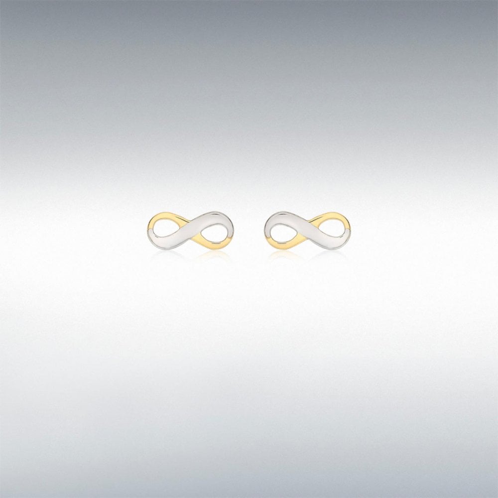 9ct 2 Tone Gold Infinity Earrings