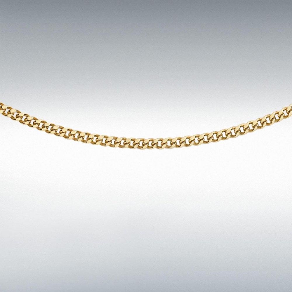 9ct 25 PG Diamond Cut Curb Chain 16/18"