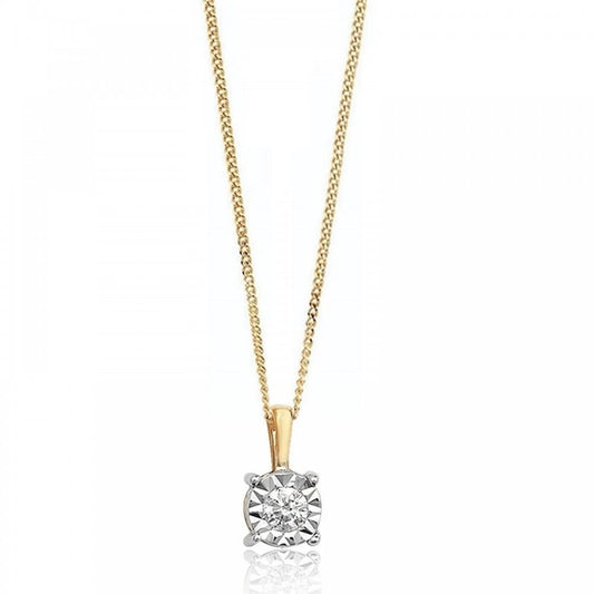 9ct Gold Diamond 0.17ct Pendant