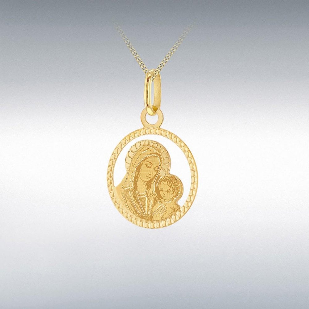 9ct Gold Mary & Child Pendant