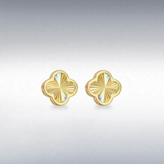 9ct Gold Rainbow Petal Stud Earrings