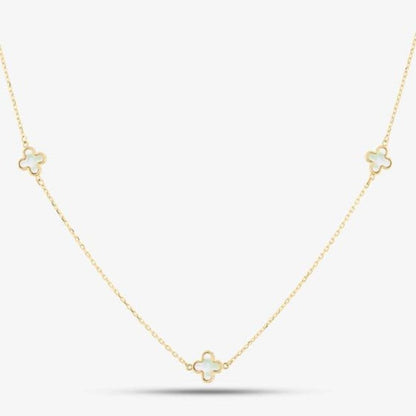 9ct Mother of Pearl Clover Petal Necklace