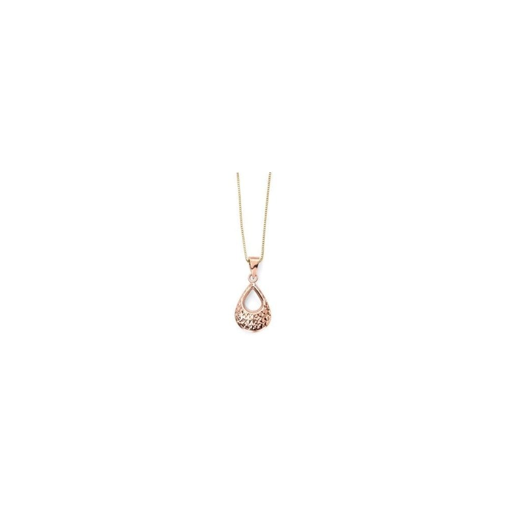 9ct Rose Gold Open Drop Pendant
