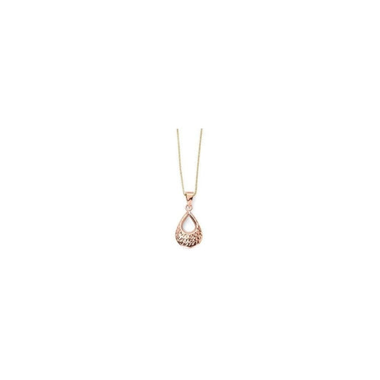 9ct Rose Gold Open Drop Pendant