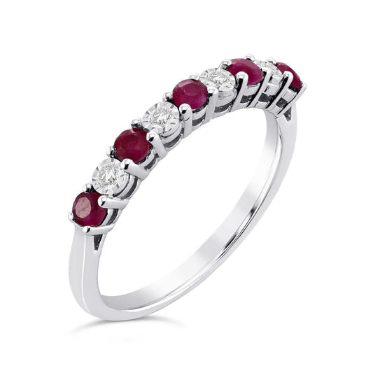 9ct Ruby and Diamond Ring